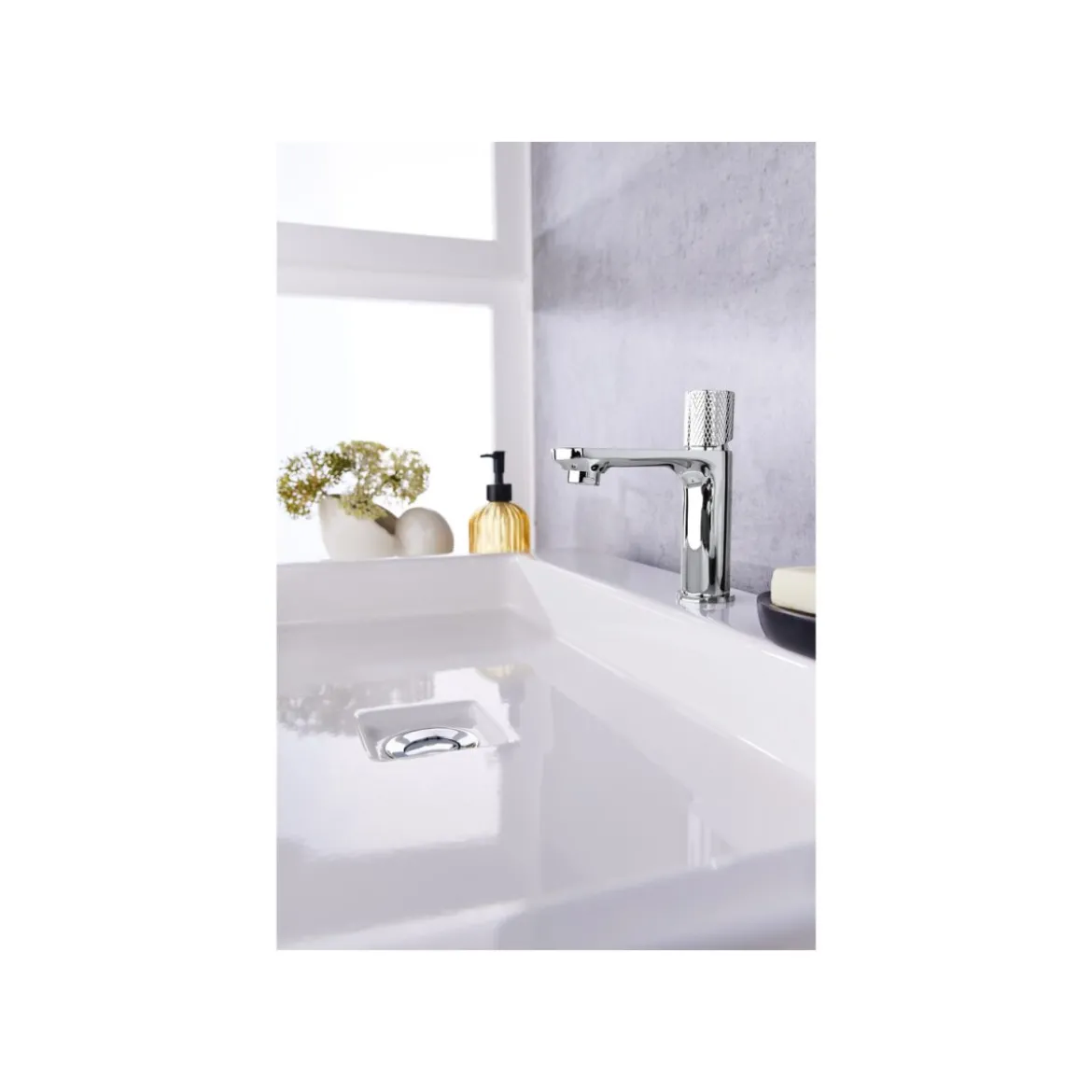 LIVARNO home Waschtischarmatur mit Knopfhebel (silber) - B-Ware neuwertig