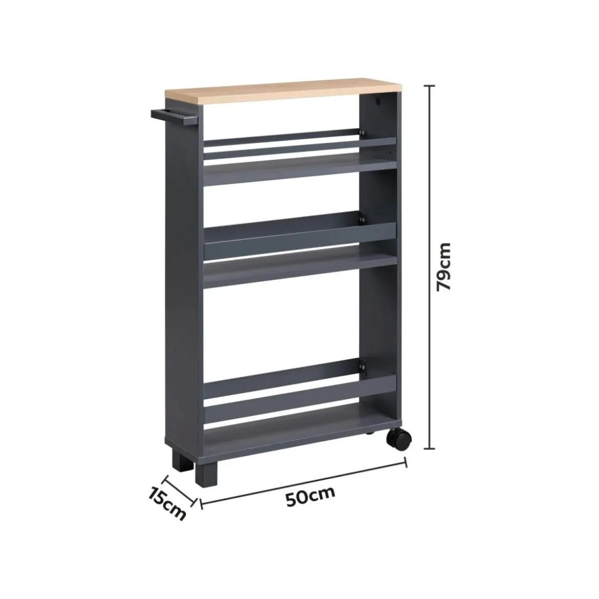 LIVARNO® Küchen-Nischenwagen, mit Rollen - B-Ware