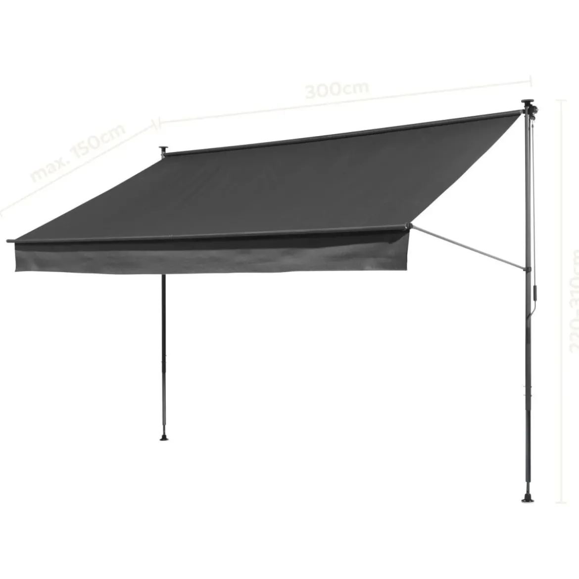 LIVARNO® Klemmmarkise 300 x 150, anthrazit - B-Ware