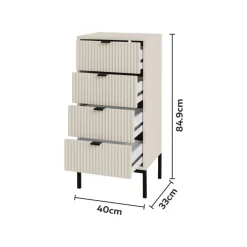 LIVARNO® Kommode, mit Lamellen-Optik, sandbeige - B-Ware