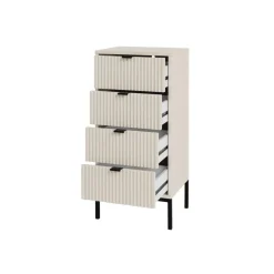 LIVARNO® Kommode, mit Lamellen-Optik, sandbeige - B-Ware