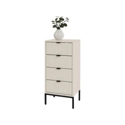 LIVARNO® Kommode, mit Lamellen-Optik, sandbeige - B-Ware