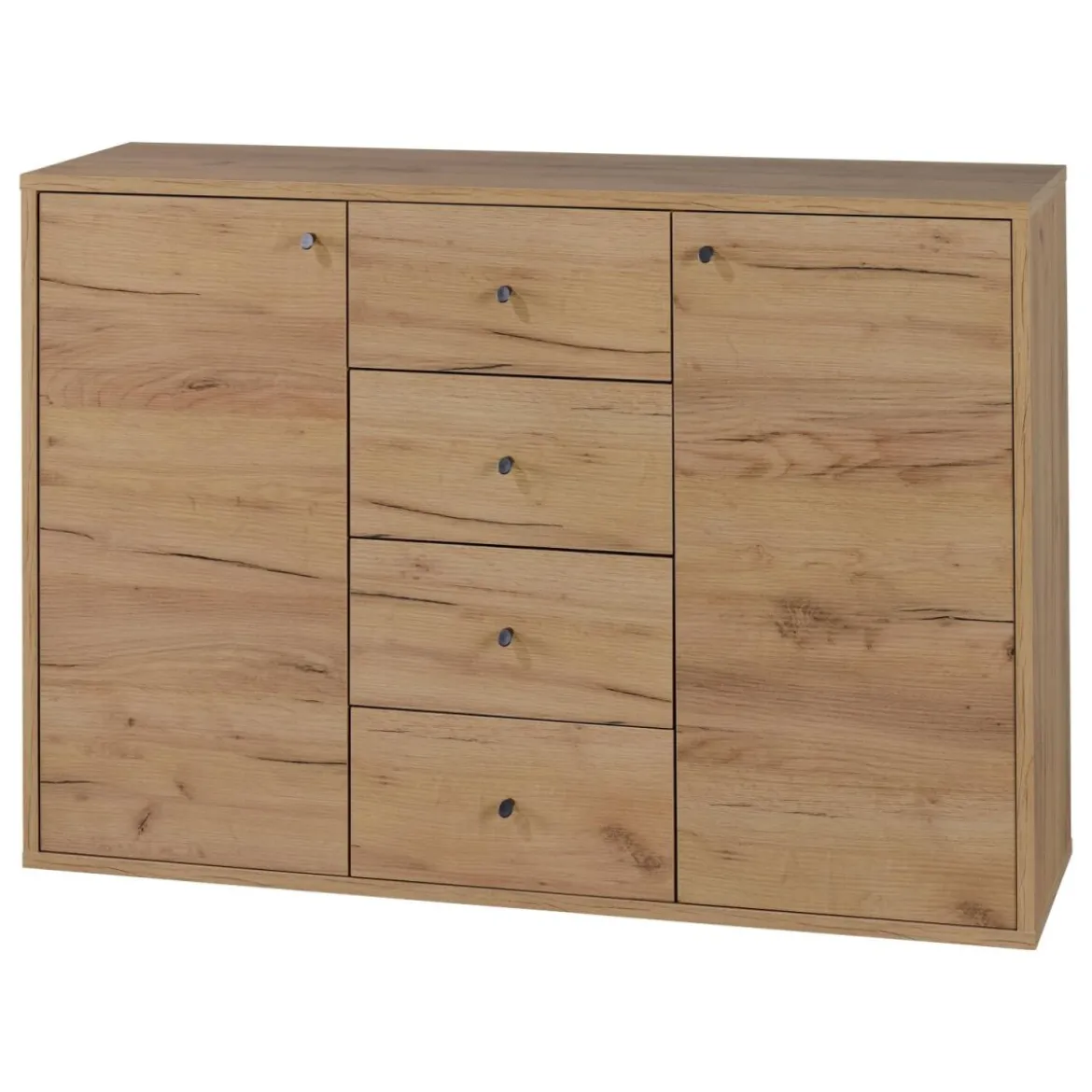 LIVARNO® Kommode mit 2 Türen und 4 Schubladen Verona, Eiche Wotan - B-Ware neuwertig