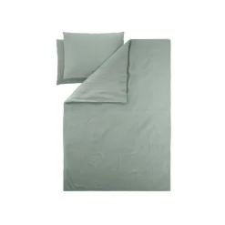 LIVARNO® Luxusiöse Satinbettwäsche, aus Baumwoll-Bambus-Mischung, 240 x 220 cm, grün - B-Ware neuwertig