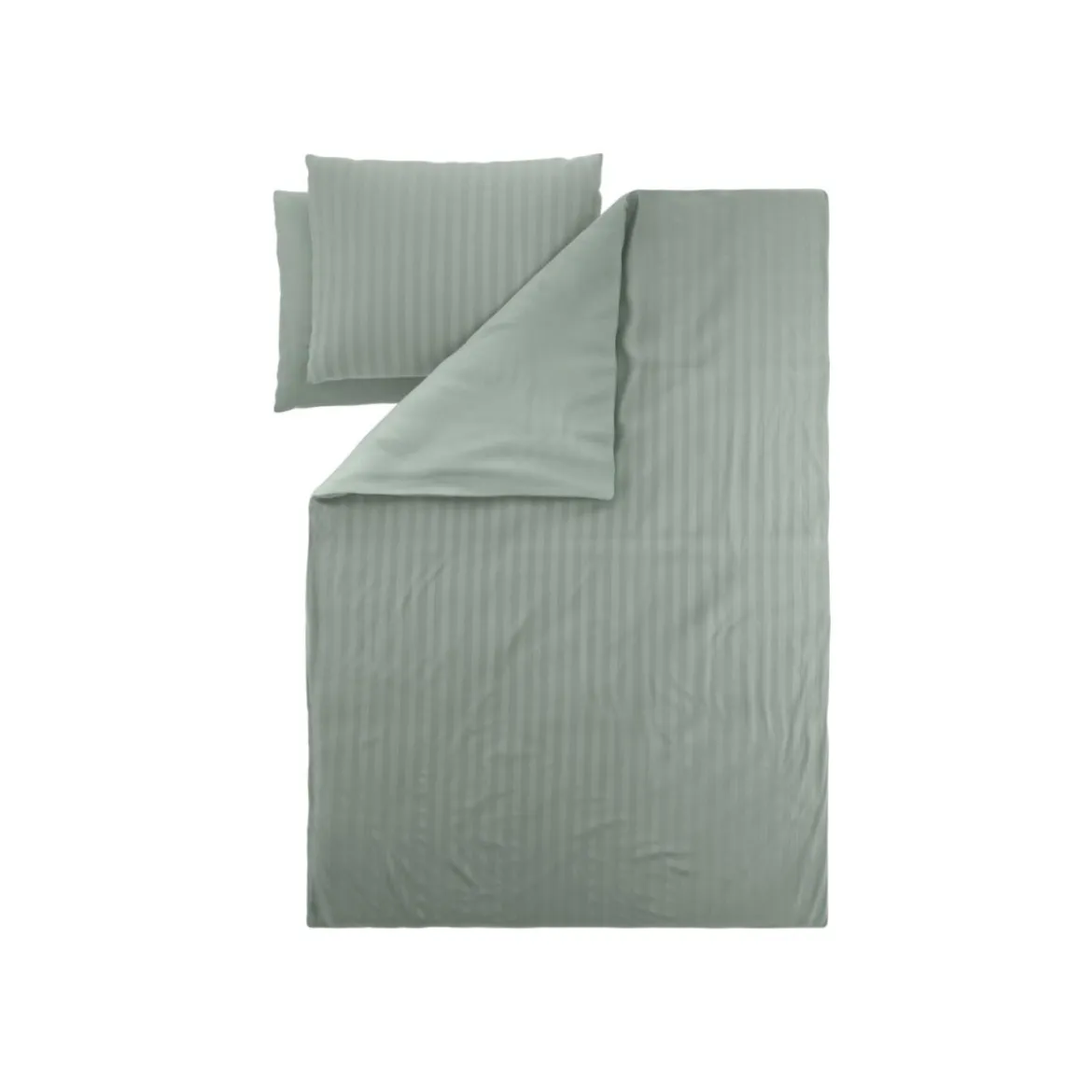 LIVARNO® Luxusiöse Satinbettwäsche, aus Baumwoll-Bambus-Mischung, 240 x 220 cm, grün - B-Ware neuwertig