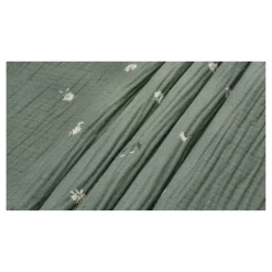 LIVARNO® Musselin-Bettwäsche, 135 x 200 cm, Blumen/grün - B-Ware neuwertig