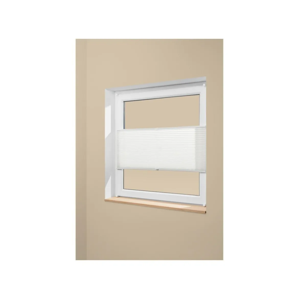 LIVARNO® Plissee Rollo für Fenster, 90 x 130 cm, Montage ohne Bohren (Weiß) - B-Ware neuwertig
