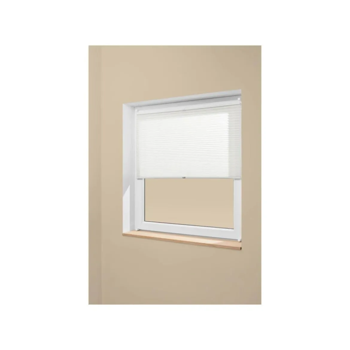 LIVARNO® Plissee Rollo für Fenster, 90 x 130 cm, Montage ohne Bohren (Weiß) - B-Ware neuwertig