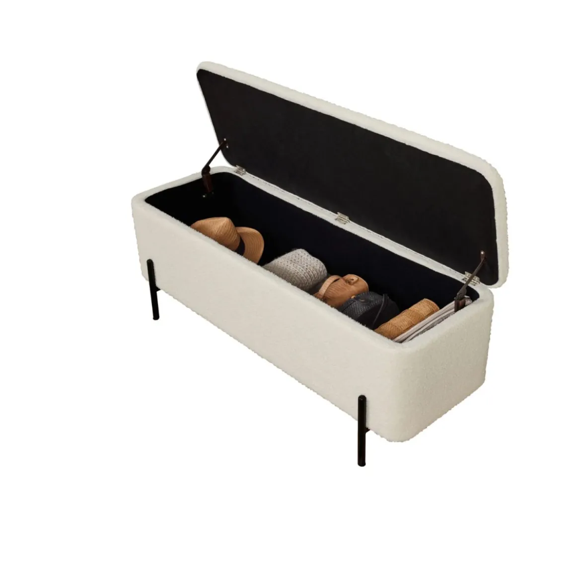 LIVARNO® Polsterbank mit Teddybezug und Metallbeinen - B-Ware neuwertig