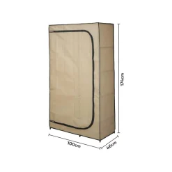 LIVARNO® Textilkleiderschrank, anthrazit, beige - B-Ware