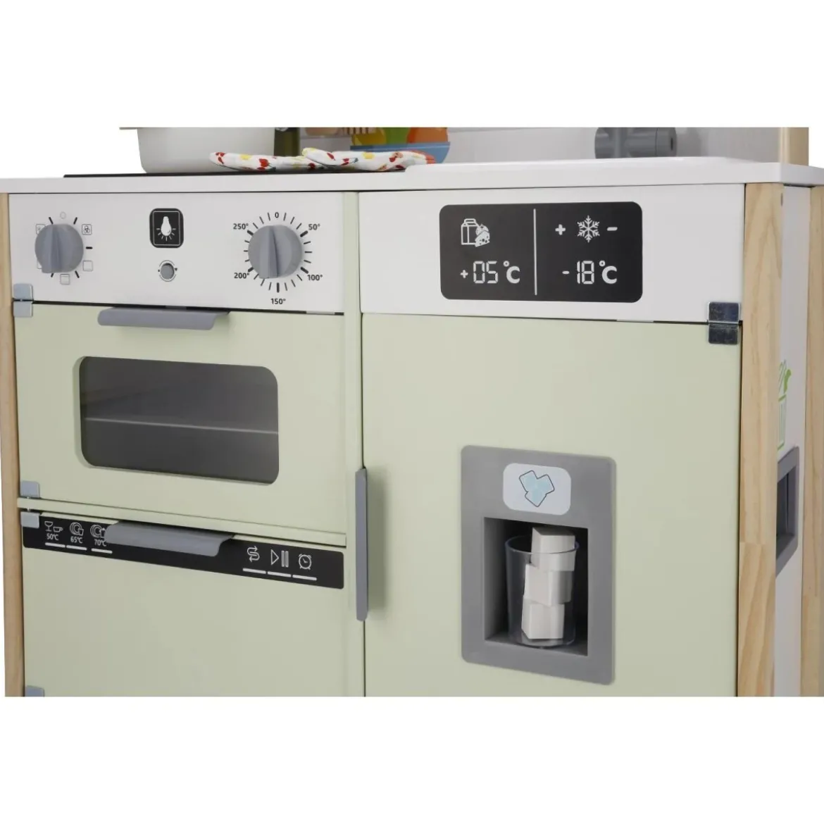 LUPILU® Holz-Küche, 3-fach höhenverstellbar, mit bespielbarer Rückseite - B-Ware
