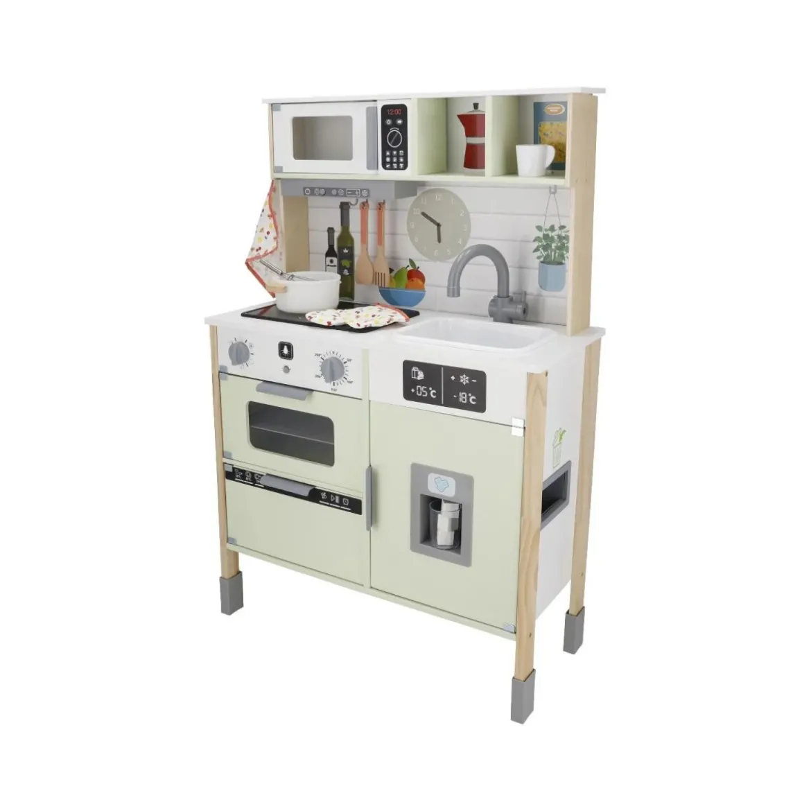 LUPILU® Holz-Küche, 3-fach höhenverstellbar, mit bespielbarer Rückseite - B-Ware