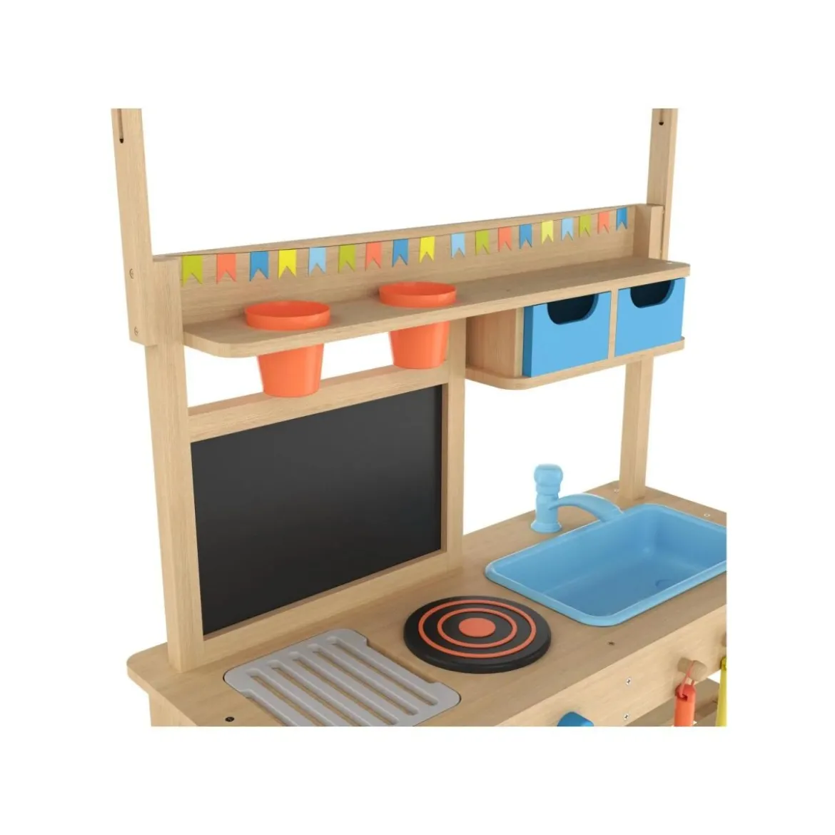 LUPILU® Matschküche Holz mit Dach - B-Ware neuwertig