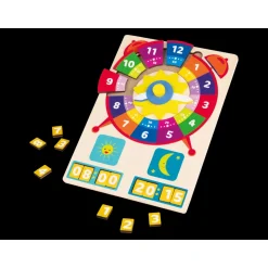 LUPILU® Rechen-Steckspiel / Buchstaben-Steckspiel / Uhren-Puzzle / Zahlen-Puzzle / Körper-Puzzle (Uhr) - B-Ware neuwertig