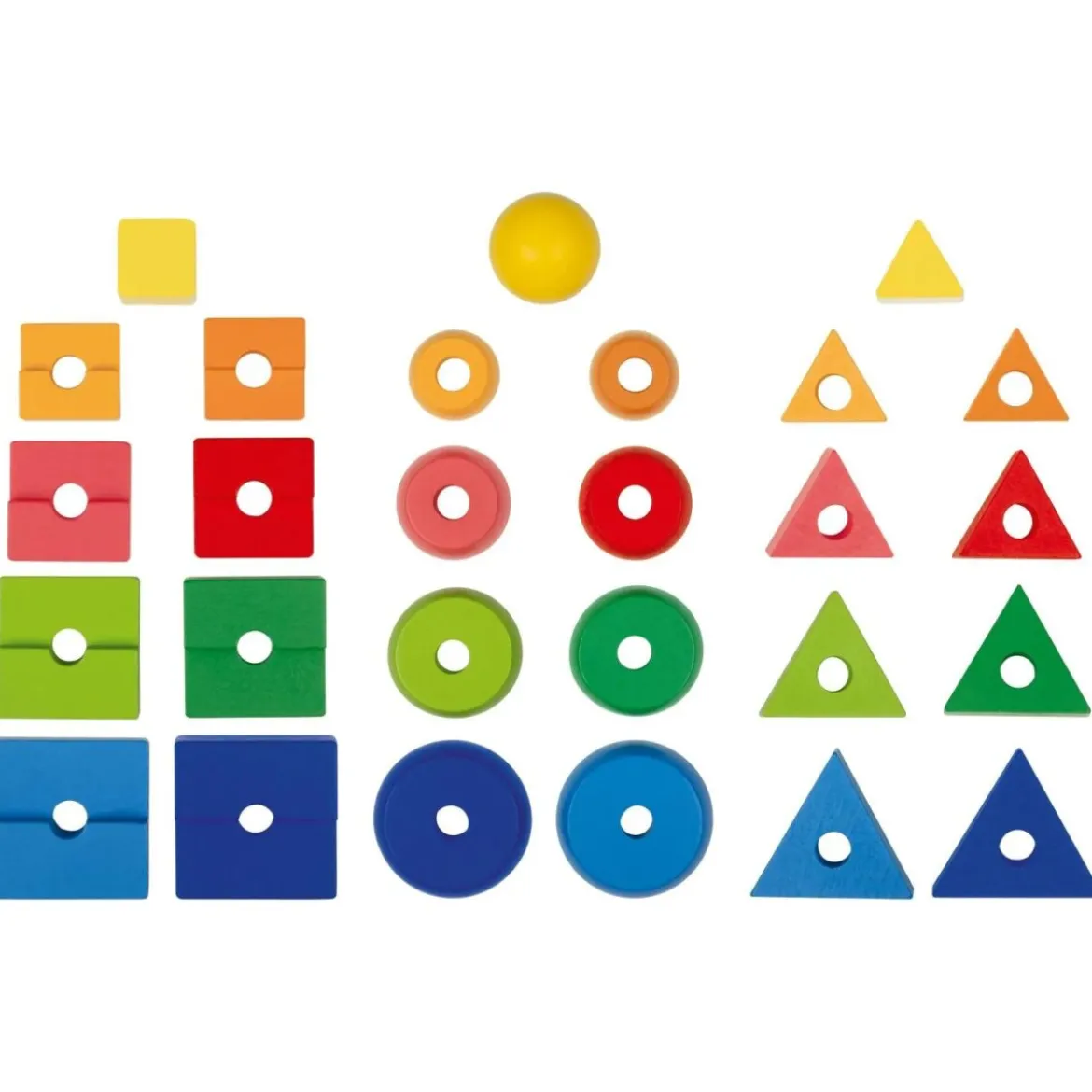 LUPILU® Regenbogen-Stapelwürfel / Regenbogen-Legespiel / Regenbogen-Stecktürme / Mosaik-Spiel (Steckturmblock) - B-Ware neuwertig