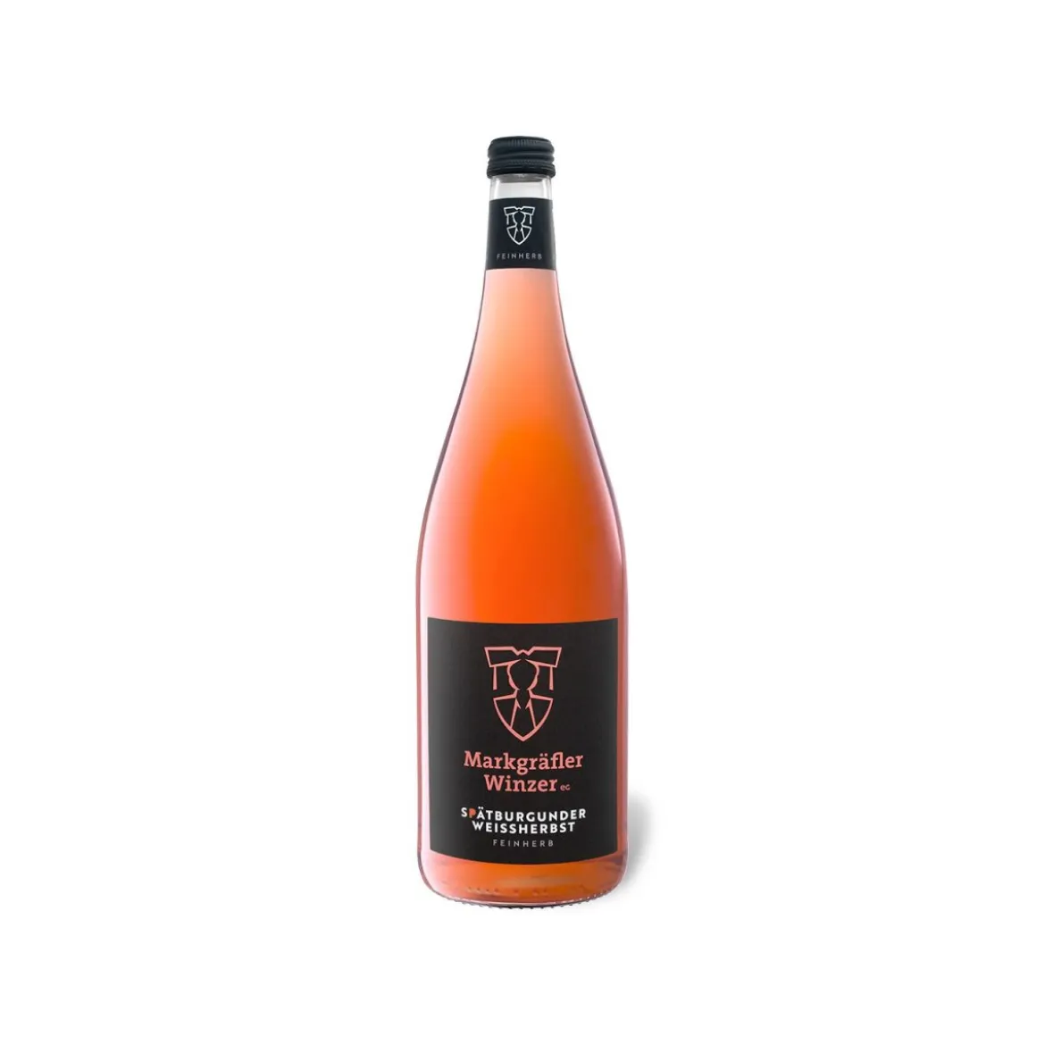 Markgräfler Winzer Spätburgunder Weißherbst QbA feinherb, Literflasche, Roséwein 2019