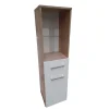Midischrank Torino, mit 1 Schubladen, weiß/braun - B-Ware Transportschaden Kosmetisch