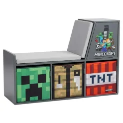 MINECRAFT Sitzbank / Leseregal, mit 3 Stauraumboxen - B-Ware neuwertig