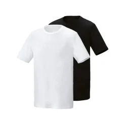 PARKSIDE® Herren-T-Shirts, 2 Stück, mit HeiQ Mint™ Technologie, M, schwarz/weiß - B-Ware neuwertig