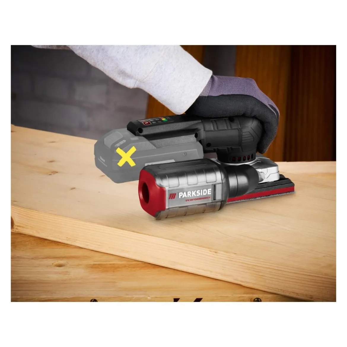 PARKSIDE PERFORMANCE® Akku-Schleifgerät, 20 V Akku-Schwingschleifer PAMSP 20-Li A1, ohne Akku und Ladegerät - B-Ware neuwertig