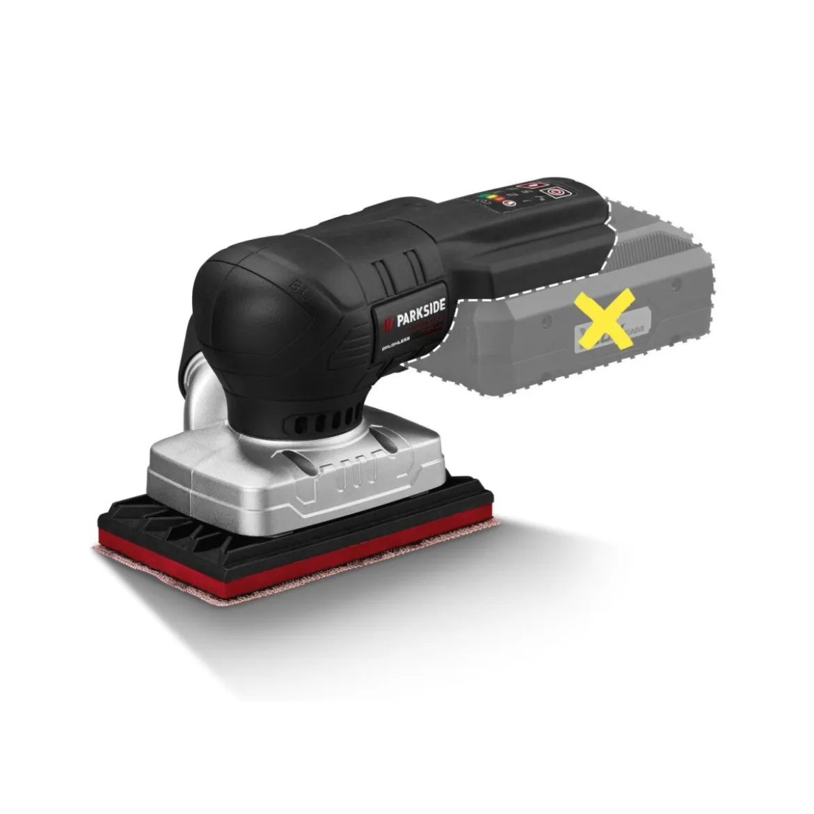 PARKSIDE PERFORMANCE® Akku-Schleifgerät, 20 V Akku-Schwingschleifer PAMSP 20-Li A1, ohne Akku und Ladegerät - B-Ware neuwertig