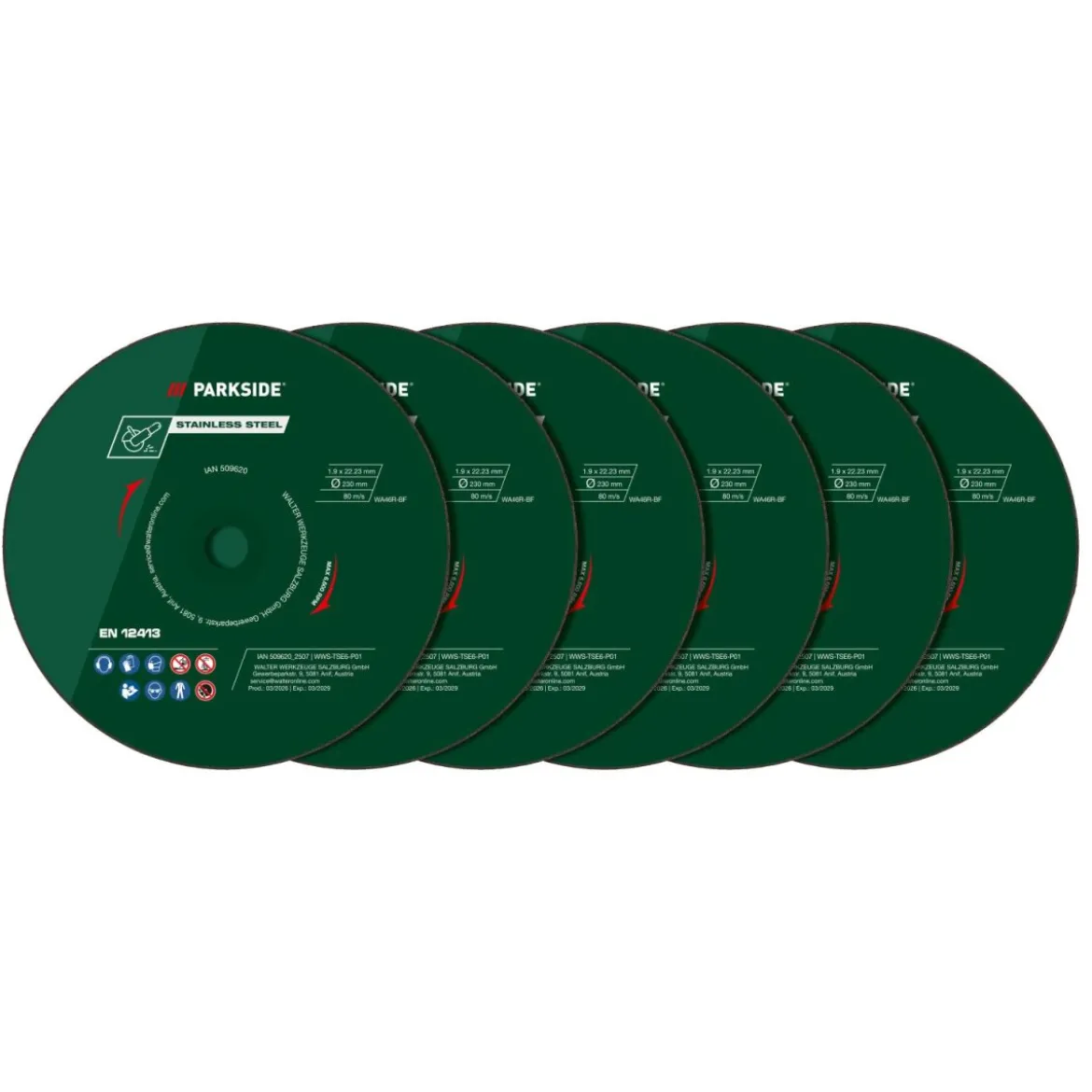 PARKSIDE® Trennscheiben-Set, aus Edelstahl, 6tlg. - B-Ware neuwertig