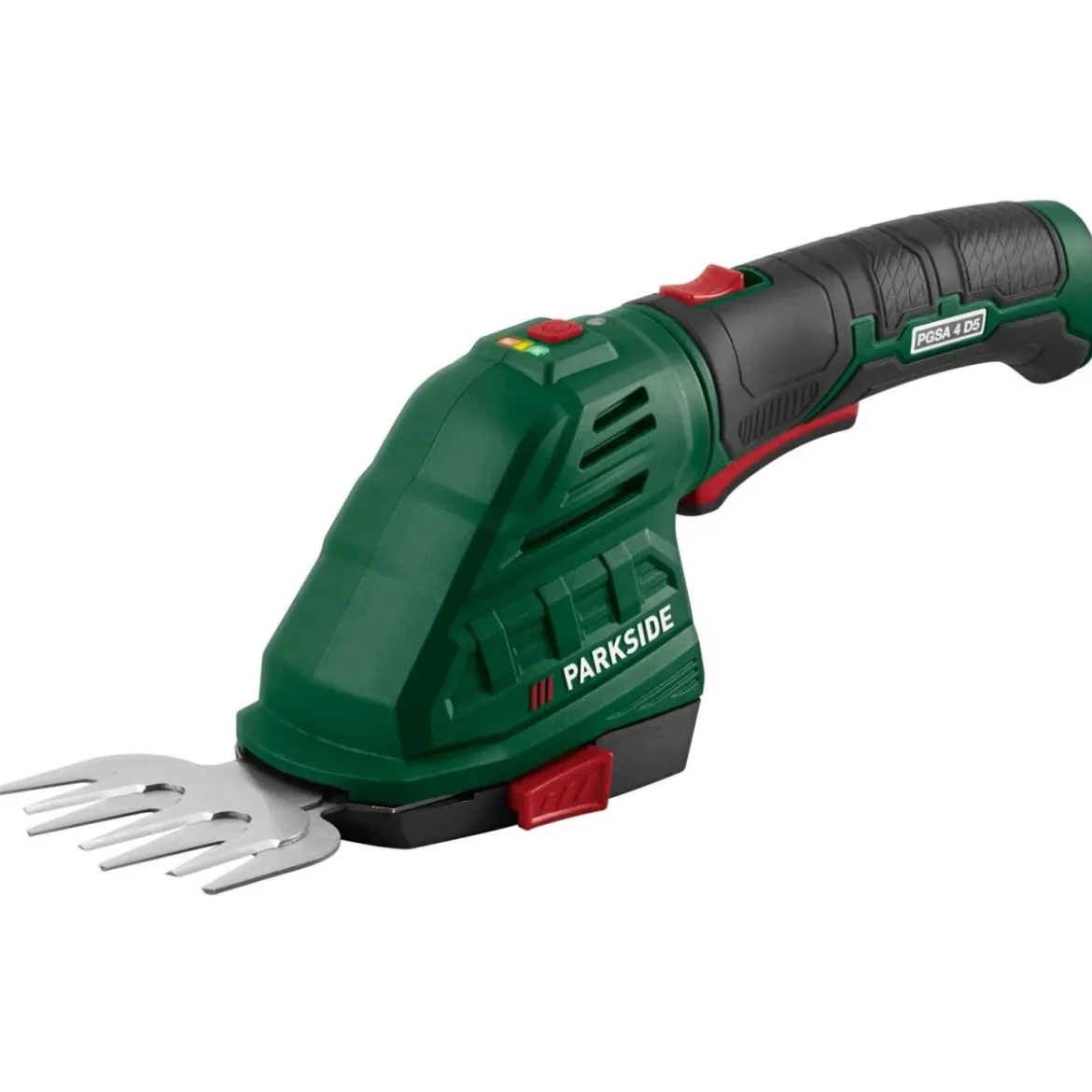 PARKSIDE® 4 V 2-in-1 Akku-Gras- und Strauchschere »PGSA 4 D5«, mit 180° drehbarem Softgriff - B-Ware