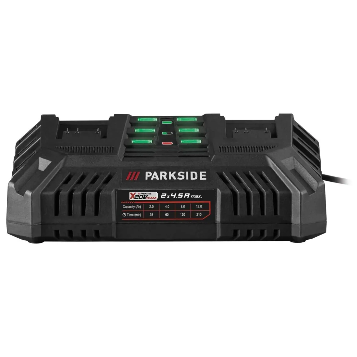 PARKSIDE® 20 V / 2 x 4,5 A Akku-Doppelladegerät PDSLG 20 B1, ohne Akku - B-Ware