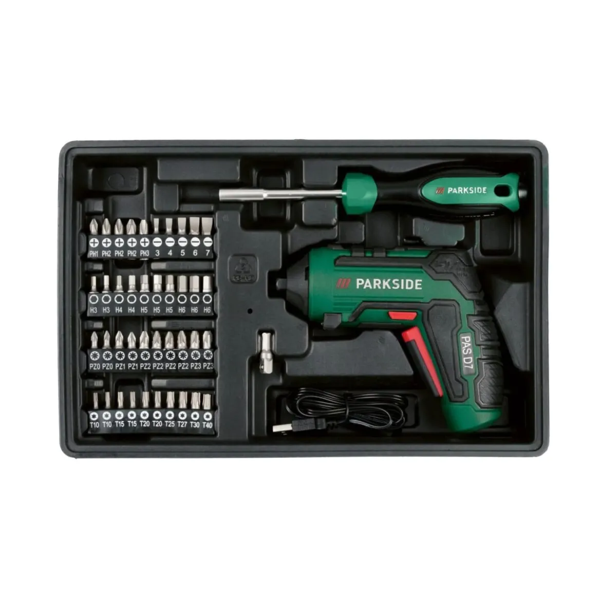 PARKSIDE® Werkzeugkoffer mit 4 V - Akkuschrauber »PWBM A1«, 92-teilig - B-Ware