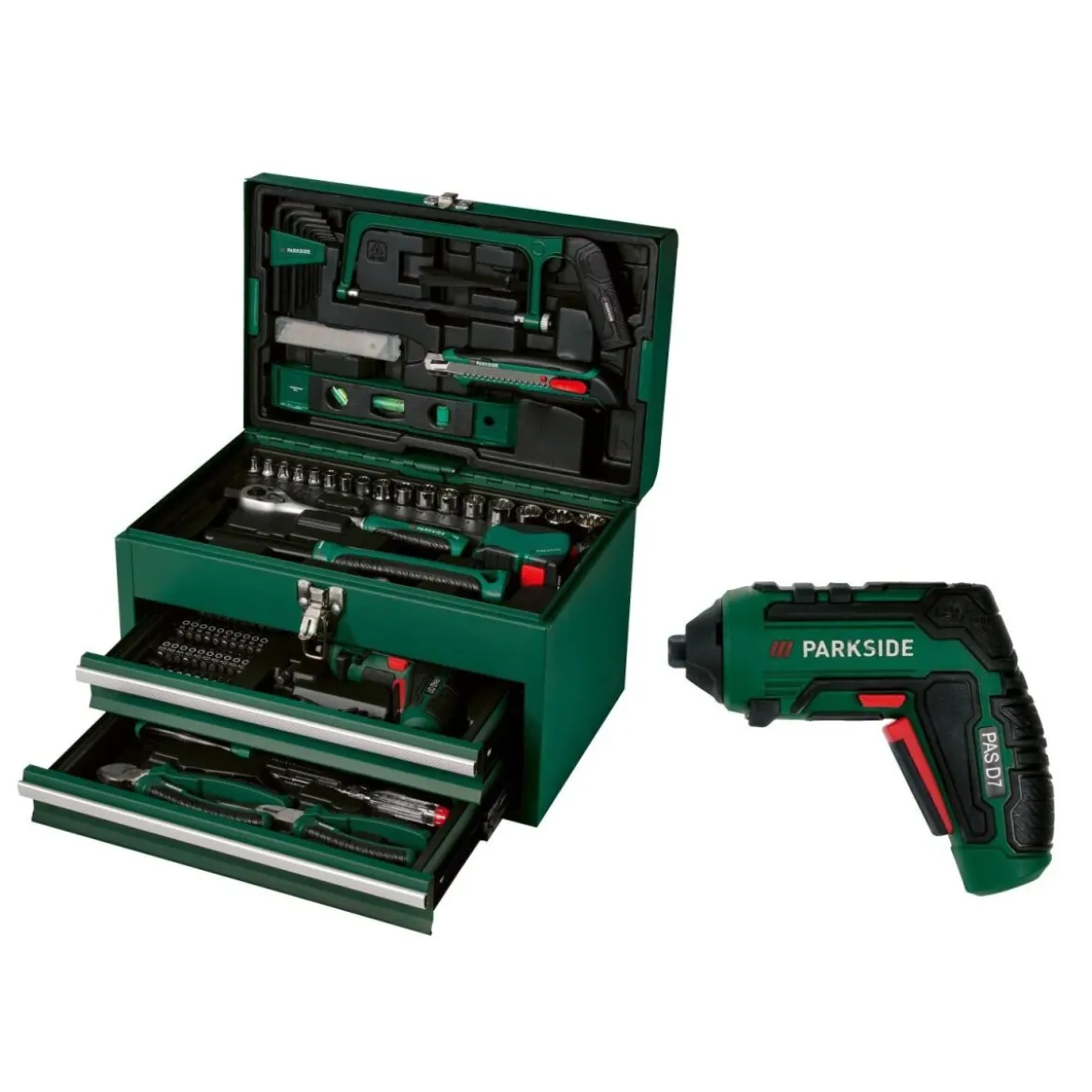 PARKSIDE® Werkzeugkoffer mit 4 V - Akkuschrauber »PWBM A1«, 92-teilig - B-Ware