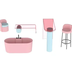 PLAYTIVE Holz Fashion Doll Puppenhaus, 8-teilig - B-Ware sehr gut