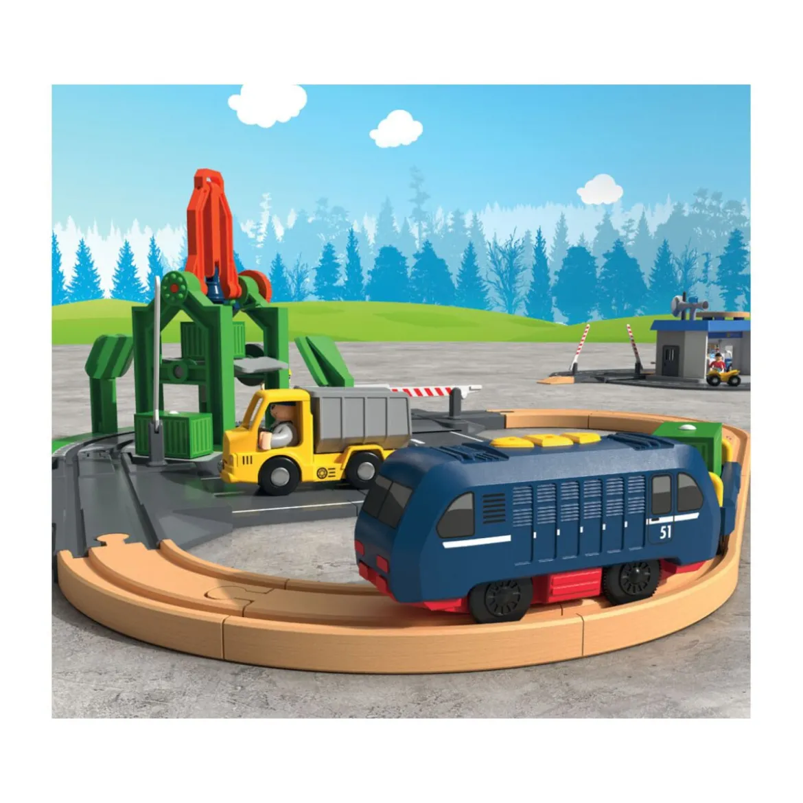 Playtive Holz Verladeschienen-Set / Polizeiwachen-Set (Verlade Schienen Set) - B-Ware neuwertig