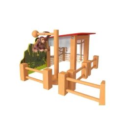 Playtive Holz Zoogehege, mit zweiseitig verwendbarer Futterstation - B-Ware neuwertig