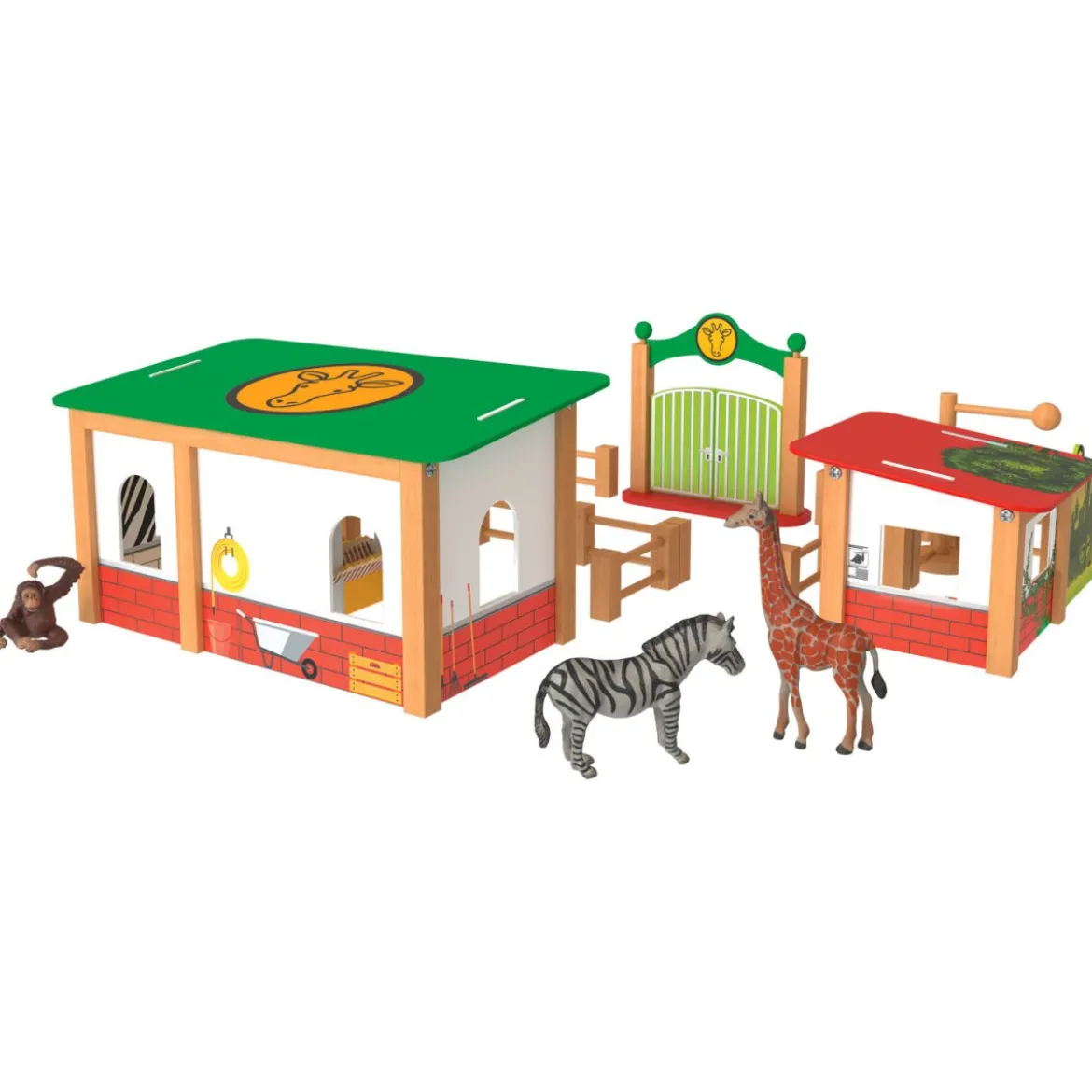 Playtive Holz Zoogehege, mit zweiseitig verwendbarer Futterstation - B-Ware neuwertig