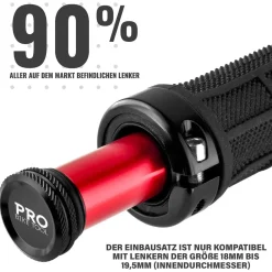 PRO BIKE TOOL Tubeless Fahrradreifen-Reparaturset - Lenkereinsatz - für MTB- und Rennradreifen, rot - B-Ware neuwertig