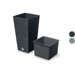 Prosperplast Blumentopf »FURU SQUARE«, mit gerippter Struktur, quadratisch - B-Ware