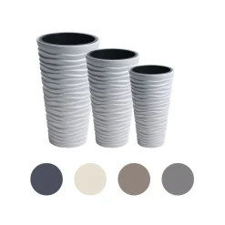Prosperplast Blumentopf »Sand Slim«, herausnehmbarer Einsatz, mit horizontaler Wellenoptik - B-Ware