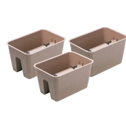 Prosperplast Geländertopf »Ratolla Railing«, im praktischen 2er Set, in Rattanoptik (mocca, rechteckig, 396x272x225 mm) - B-Ware sonstiges
