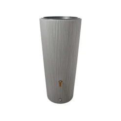 4rain Regentonne "VASO 2in1 Decor", Volumen 220 Liter, Höhe 120 cm, inkl. Pflanzschale (zinkgrau) - B-Ware sehr gut