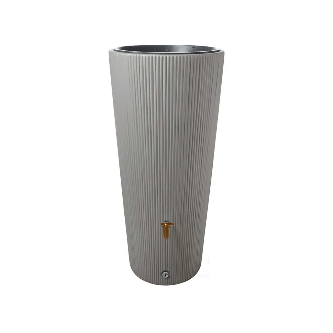 4rain Regentonne "VASO 2in1 Decor", Volumen 220 Liter, Höhe 120 cm, inkl. Pflanzschale (zinkgrau) - B-Ware sehr gut