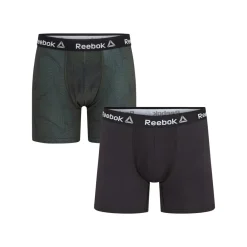 REEBOK Herren Boxershorts, 2 Stück (schwarz/khaki, S (44/46)) - B-Ware neuwertig