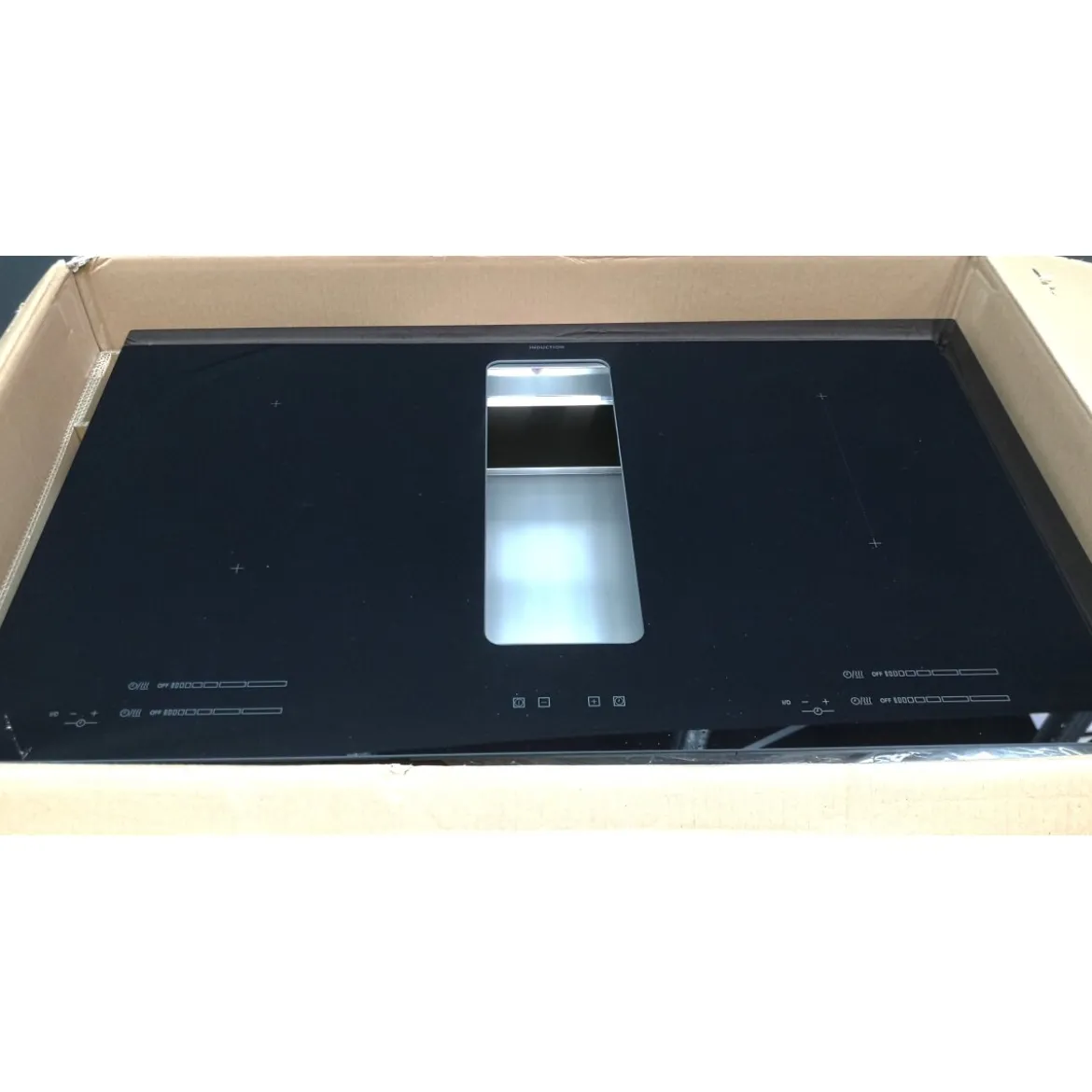 RESPEKTA ZONDA RD 1, Kochfeld mit Dunstabzug, Touch Control, Timer, 9 Leistungsstufen, Farbe: Schwarz, 1/2 - B-Ware Transportschaden