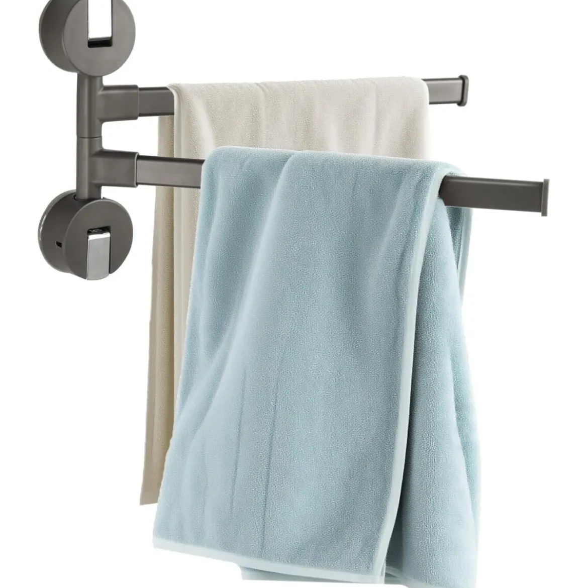 Ribelli Doppelter Handtuchhalter mit Saugnäpfe, grau - B-Ware sehr gut