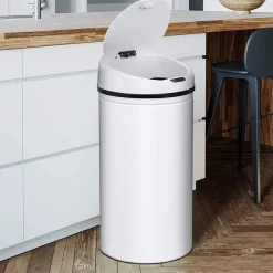 Ribelli Edelstahl Mülleimer - Abfalleimer mit Sensor - automatisches Öffnen und Schließen 60L weiß - B-Ware Transportschaden Kosmetisch