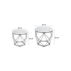 Ribelli 2er Set Beistelltische, weiß - B-Ware gut
