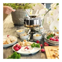 Ribelli Fondue SET 28 PCS Fondueset, Edelstahl, 16 cm Durchmesser - B-Ware