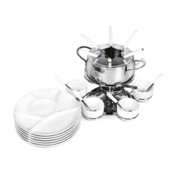 Ribelli Fondue SET 28 PCS Fondueset, Edelstahl, 16 cm Durchmesser - B-Ware