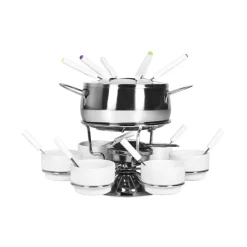 Ribelli Fondue SET 28 PCS Fondueset, Edelstahl, 16 cm Durchmesser - B-Ware