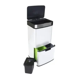 Ribelli Sensor-Mülleimer, 72 L, 4 Fächer, weiß - B-Ware sonstiges
