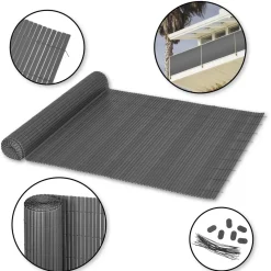 Ribelli Sichtschutzmatte, aus PVC, 120 x 400 cm, anthrazit - B-Ware neuwertig
